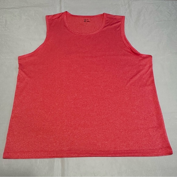 Men’s Tank Top Z by Zella Performance  2XL Coral Hot Sleeveless Crew Neck - Picture 2 of 7